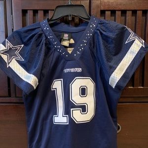 Cowboys jersey white rhinestone neck